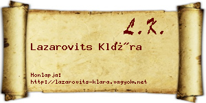 Lazarovits Klára névjegykártya
